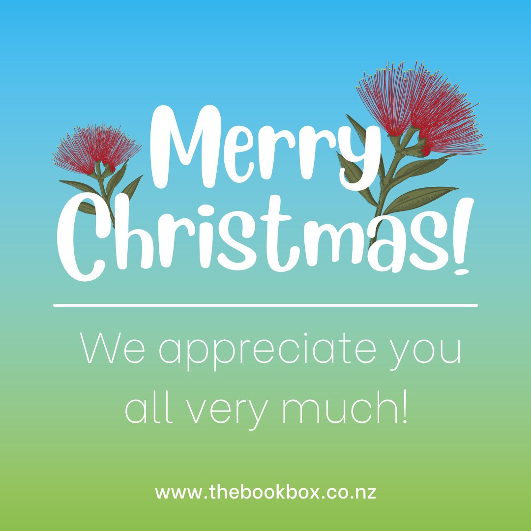 TheBookBoxNZ's tweet photo. Merry Christmas from The Book Box. We appreciate you all very much and wish you a wonderful day however you are spending it. #thebookbox #christmas #BookGift https://t.co/pao7XSJTKU