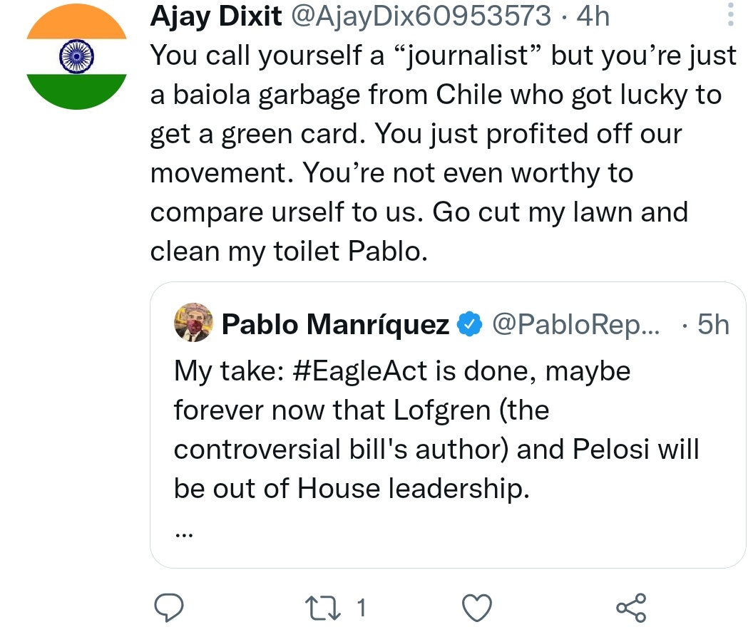 justahybrid_'s tweet photo. They be attacking everyone, every nationality. These are the nasty racist people behind this bill #NoEagleAct https://t.co/9fKfKsN0UY