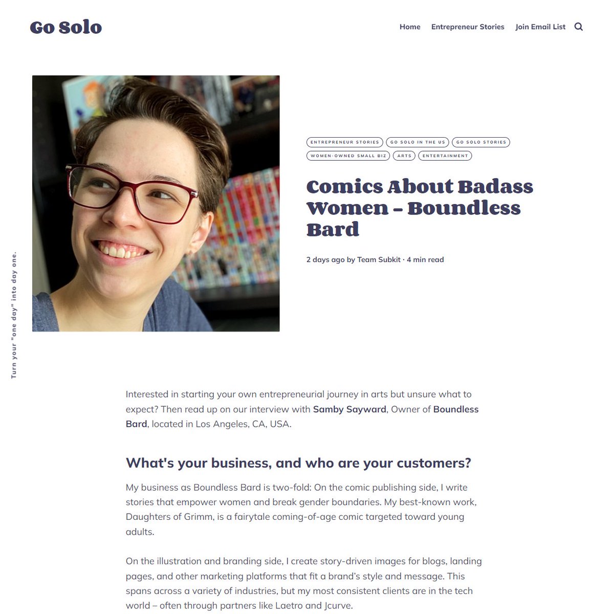 boundlessbard's tweet photo. In the interview, I discuss things like how I got started with Boundless Bard, along with milestones, challenges, and lessons from the journey.

If you're interested, you can read the article here:

https://t.co/6RaT44p1tC

Thank you to @wearesubkit &amp; Go Solo for reaching out! https://t.co/4cWuDwX8je