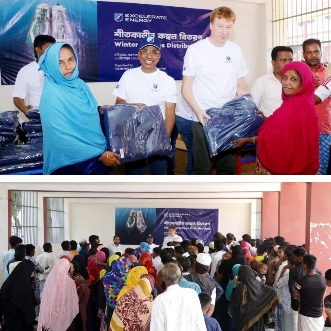 Excelerate_EE's tweet image. Excelerate Energy recently conducted a Winter Clothes Distribution Program, in the upazila of Moheshkhali, Cox’s Bazar, Bangladesh. During the event 2,200 blankets were distributed to the community.
#EE #Excelerateenergy #bangladesh