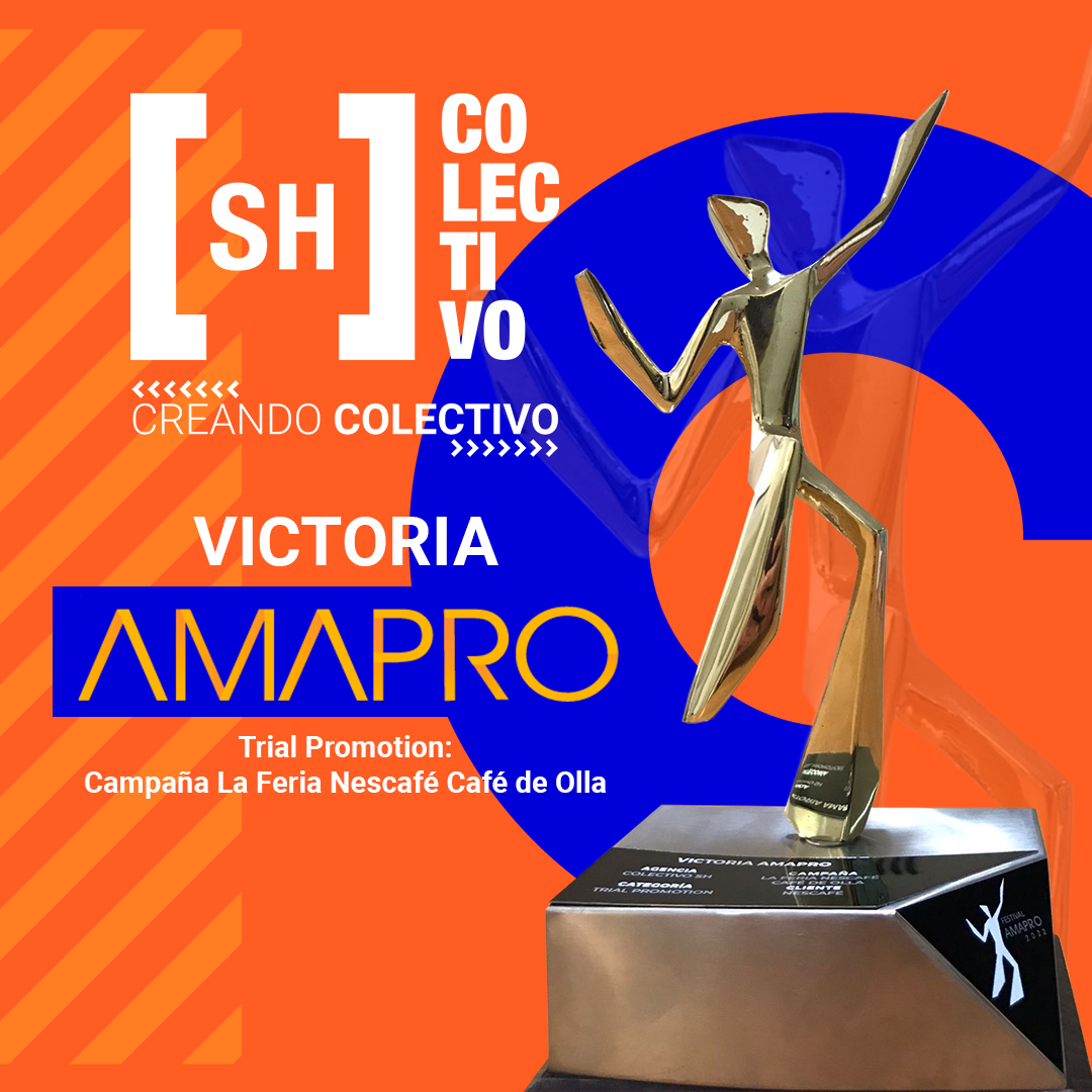 ColectivoSh's tweet photo. Ponemos ideas en acción y recibimos en casa uno de los resultados del trabajo: La Victoria de oro del festival AMAPRO
Este proyecto con nuestro cliente @NescafeMX nos llena de orgullo.
¡Felicidades equipo, vamos por más!
#amapro #ColectivoSH #marketing #trial #promo https://t.co/esWUJRgU7S