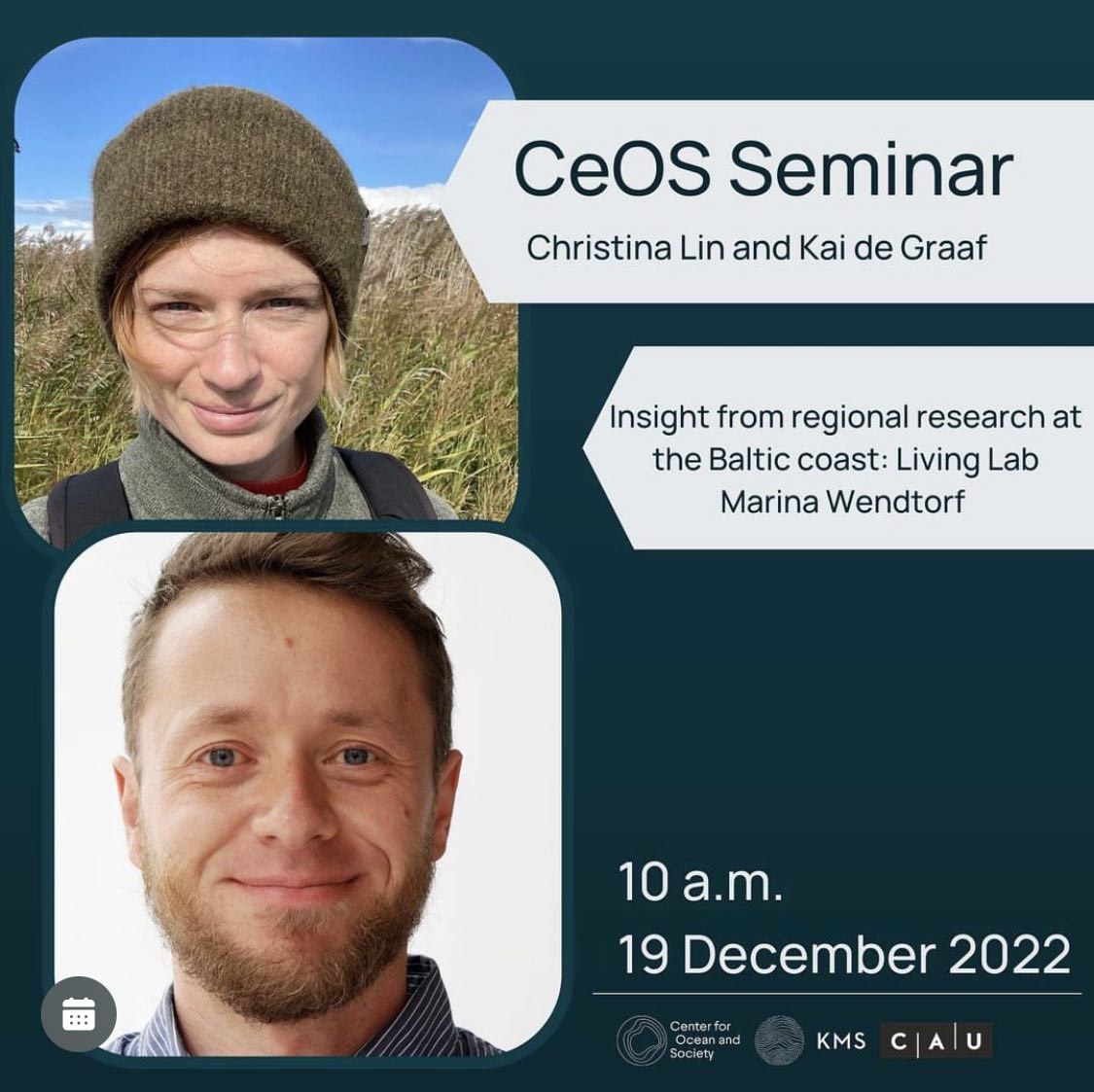 Follow us to Kiel Bay and learn about #LivingLab and #CostalProtection in our next #CeOS seminar, 19th Dec. Christina Lin & Kai de Graaf will give insights into their #regional #research #KMS @kieluni Virtually open to everyone! More info: oceanandsociety.org/en/events/ceos