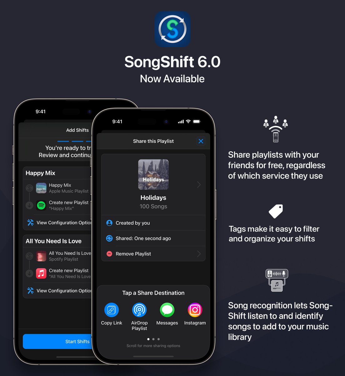 We are excited to announce that SongShift 6.0 is now released to the App Store. Download now! apps.apple.com/us/app/songshi…