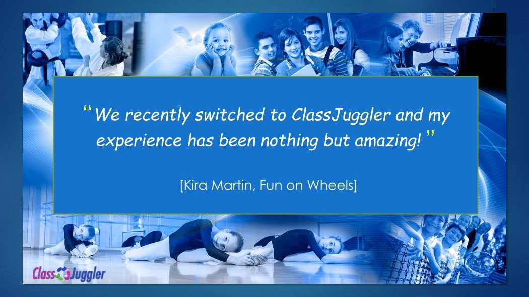 ClassJuggler's tweet image. Thanks, Kira for your kind words! Not yet a customer like Kira? find out why so many other #ClassBasedBusinesses rely on us at ClassjugglerFitness.com
