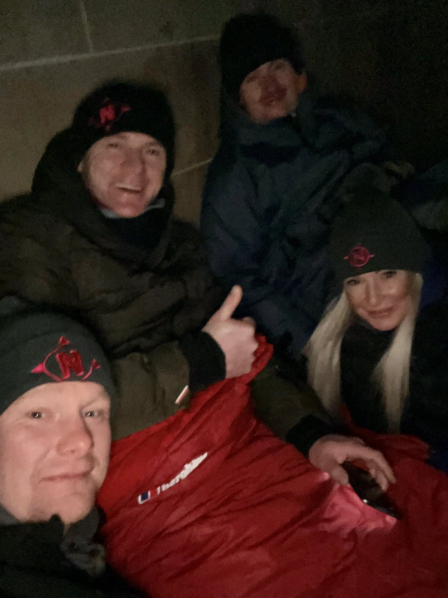 MAVscotland's tweet photo. And here are @callum2591 @dannyja05746888 Nicole and William trying to keep warm and get comfy for the night #wintersleepout https://t.co/PCztS2kPgB