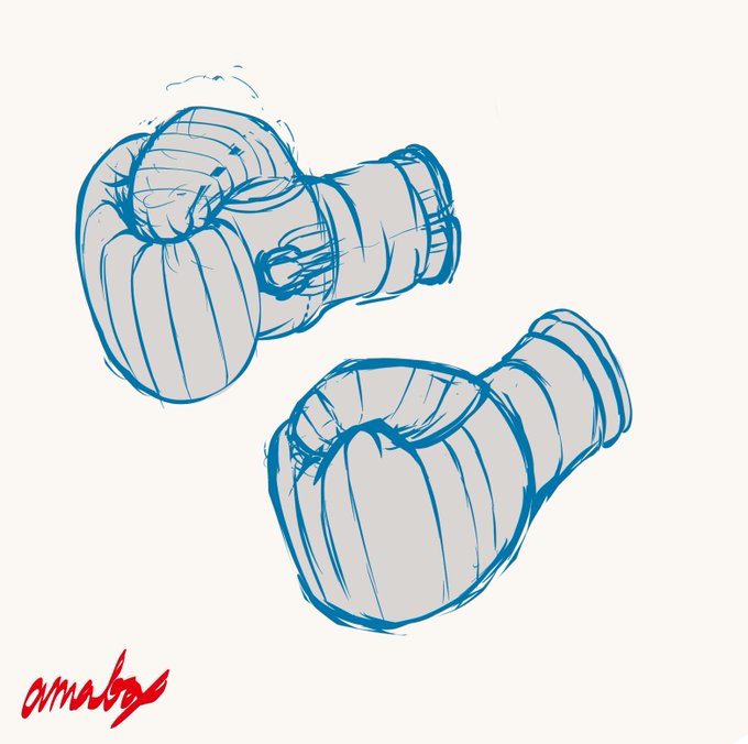 特に何の絵に使うとかでもなくボクシンググローブ描いてましたφ(^o^) 