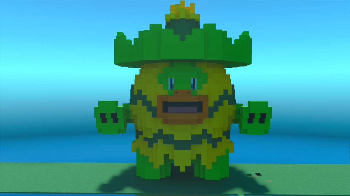 sleinyboy's tweet photo. #minecraftbuilds #minecraftbuild #pokemonart #pokemonfanart #minecraftpokemon #PokemonScarletViolet #hoenn #lotad #lombre #luducolo https://t.co/d1FpYX33eZ