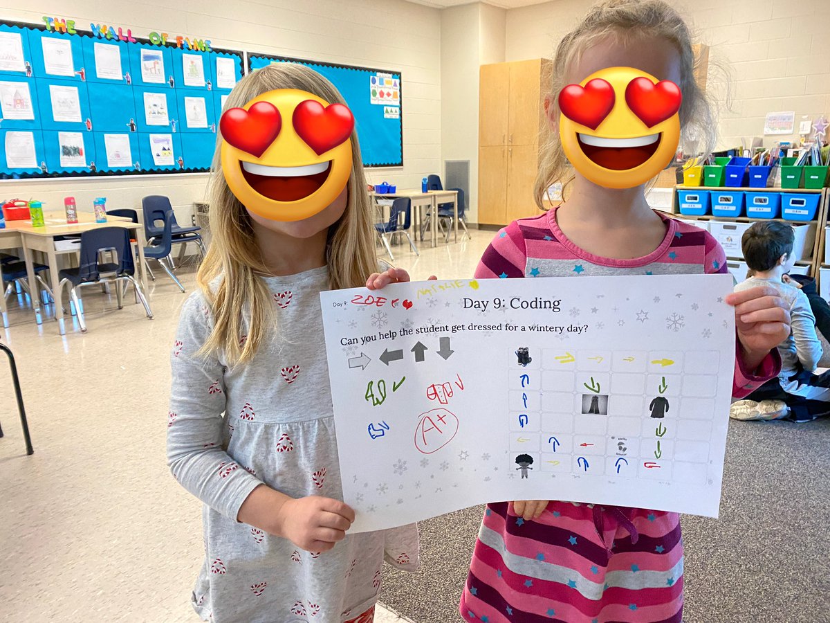 dianamichlynn's tweet photo. Ice storms won’t stop us from learning to code in the #TVDSBDecemberMathChallenge! We loved seeing the variety in our thinking. This was a great intro to our @codeorg challenges! @MWrightMustangs @tvdsbmathk8 @TVDSB_STEM @TVDSB https://t.co/j7l6HiJKYT