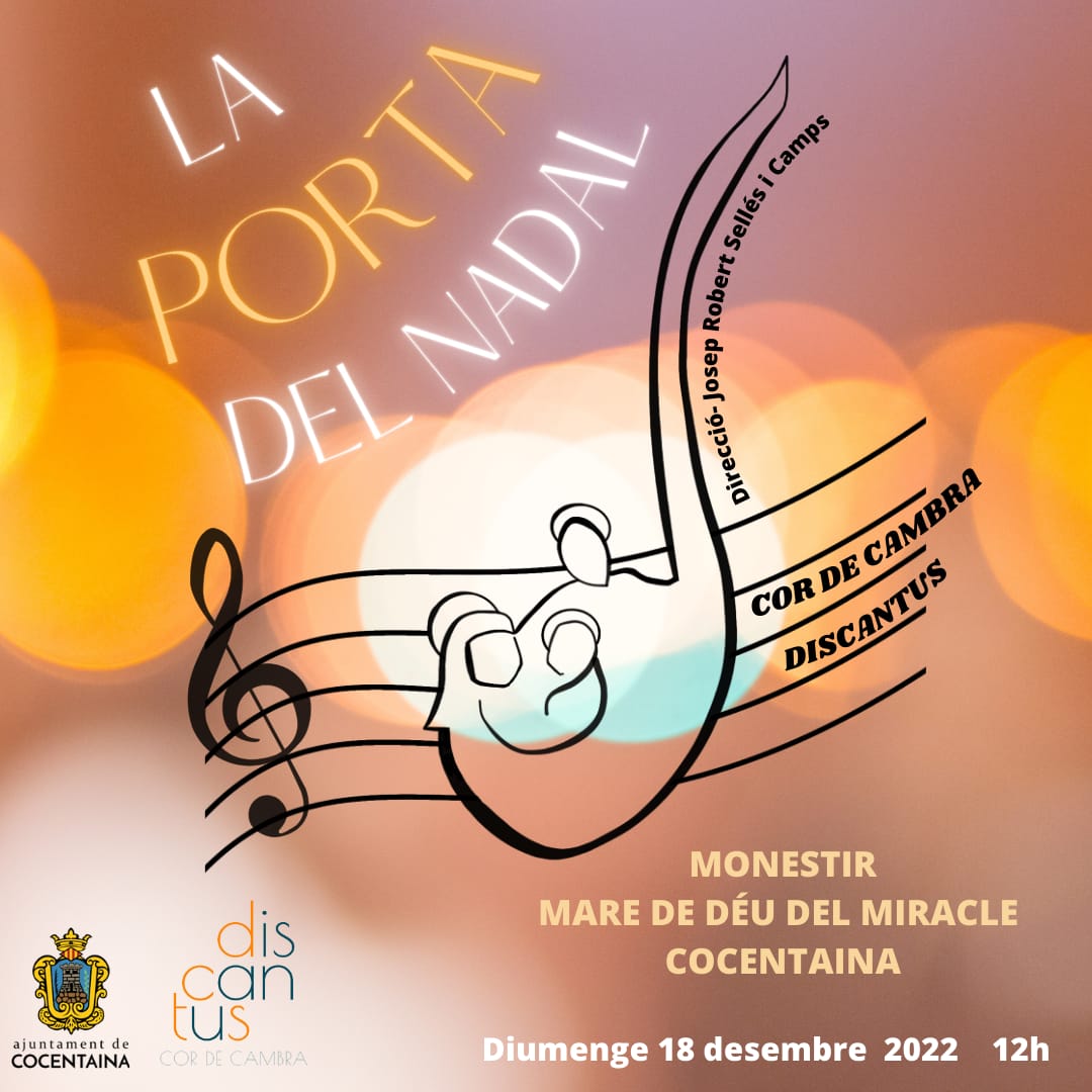 discantuscorcam's tweet photo. Aquest diumenge 18 a les 12h tenim el nostre Concert de Nadal! Si estàs per Cocentaina, vine a gaudir de la música que hem preparat per a donar la benvinguda al Nadal. T'esperem! @ACocentaina #musicacoral #cors #coros #concertdenadal https://t.co/nlke5E142A
