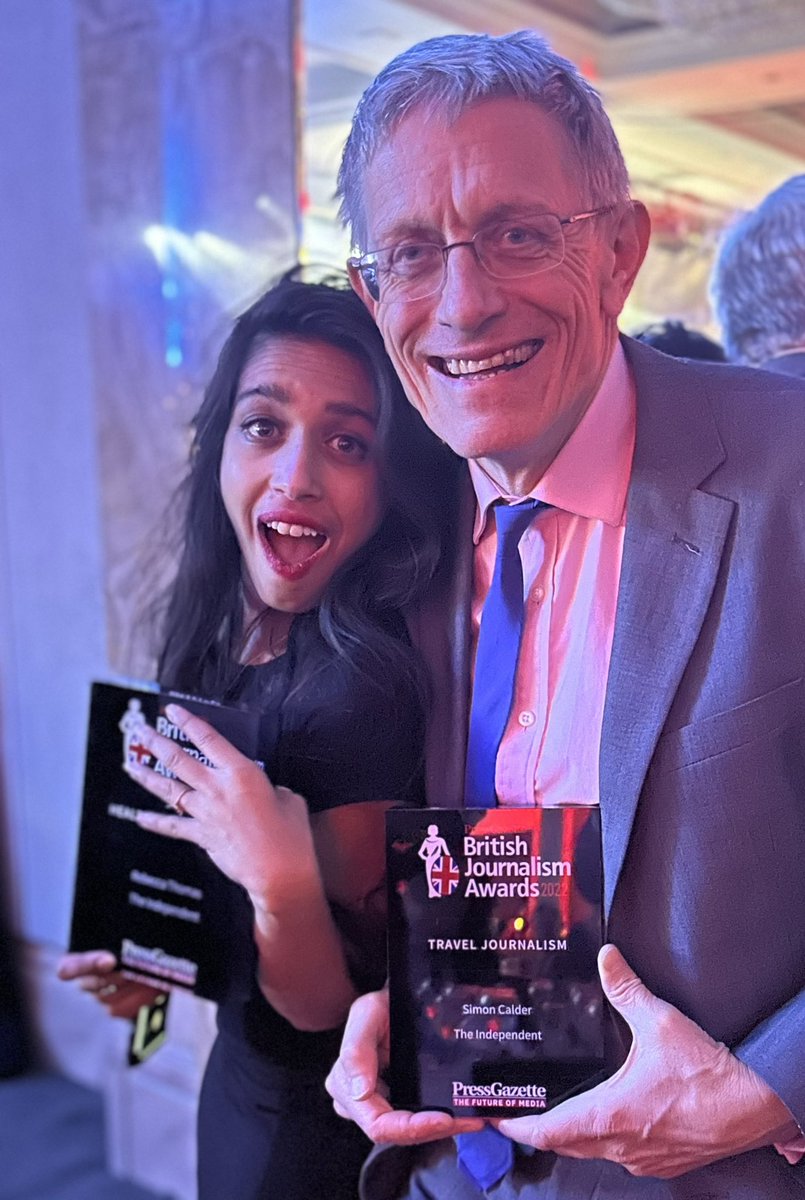 And hot on the heels of @Rebeccasmt there’s another… Congrats to @SimonCalder - who else would you trust in the strangest year of travel we’ve known? From all at the @Independent , we’re very proud of you both!