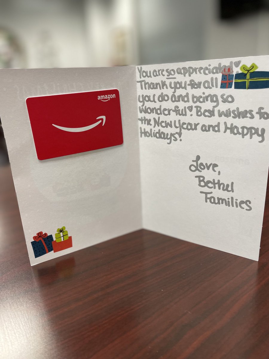 What an amazing community we have ⁦<a href="/bethelelem/">bethelelem</a>⁩!  Our families donated over $600 worth of gift cards- one to each and every staff member!  Our hearts go out to our ⁦<a href="/bethelelem/">bethelelem</a>⁩ families!  #gratitude #BESFamily #love