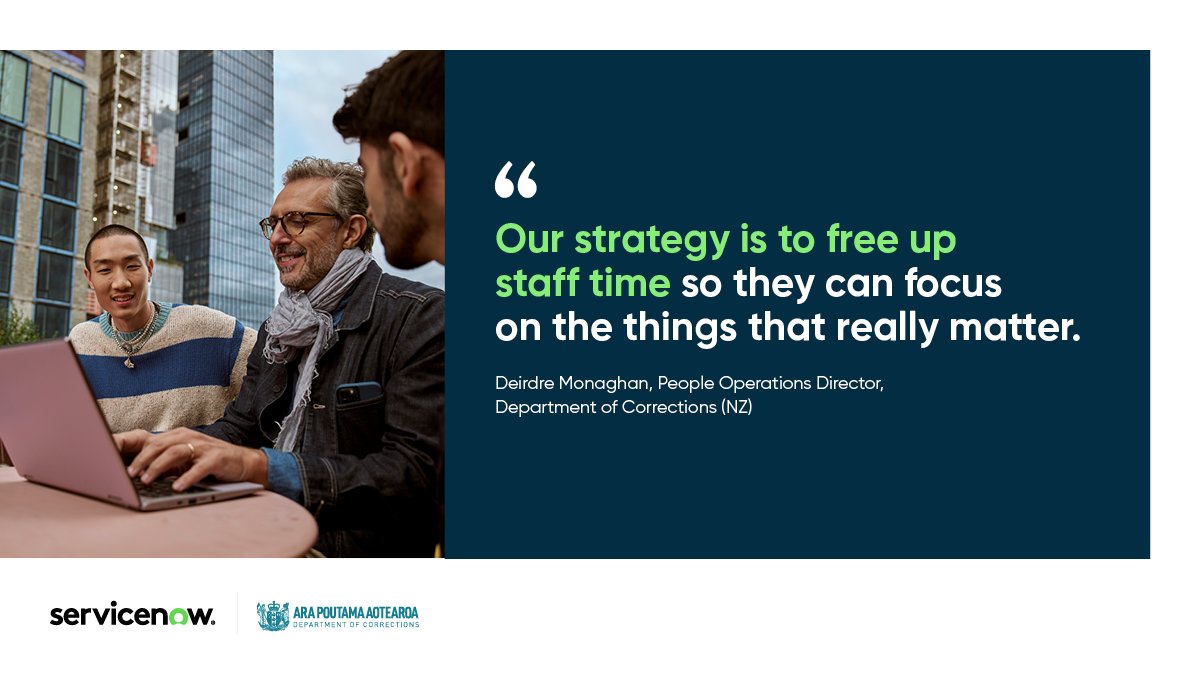 Azijoon20's tweet image. The NZ Dept. Of Corrections needed a strong HR strategy for the wellbeing of staff and focus time on helping offenders re-integrating into society. With ServiceNow, they digitalized core HR processes to improve first contact resolution rate by 75 percent.
spr.ly/60103HplM