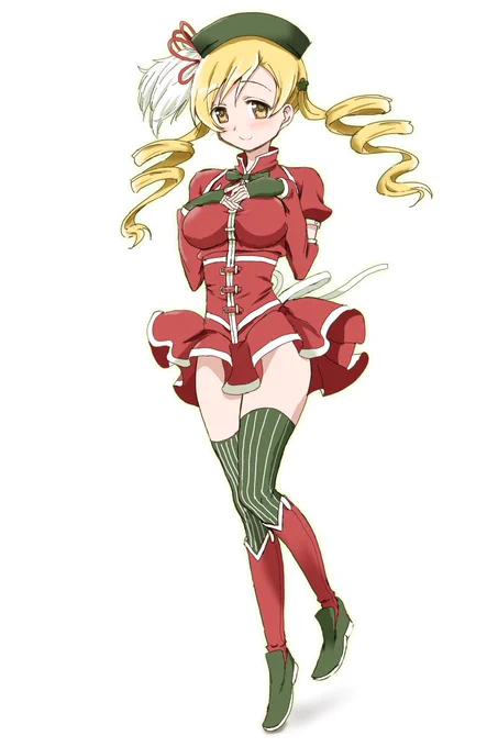 昨晩描き上げた。サンタ風カラーリングのマミさん。 