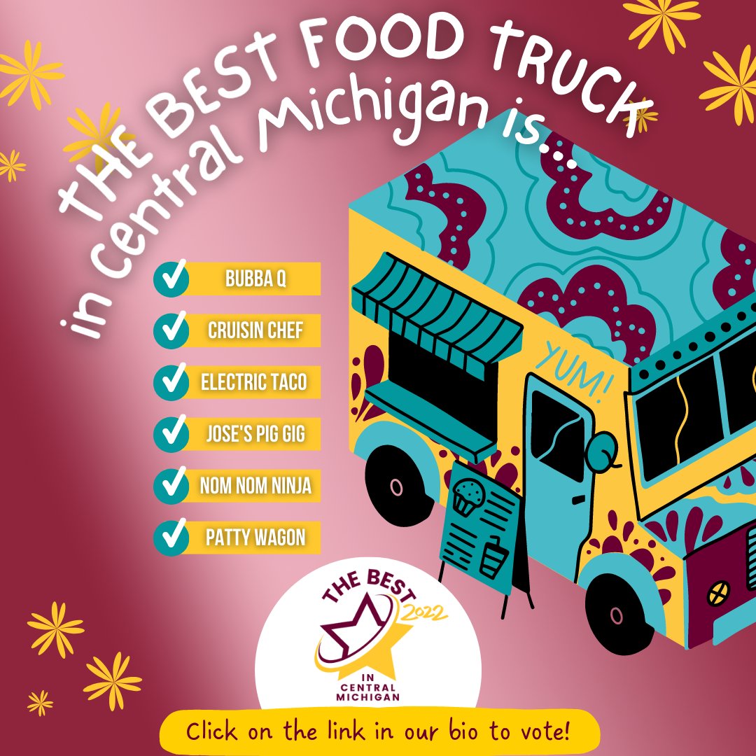BestOfCentralMI's tweet photo. Food trucks? Yes, please! Which one makes you stop to enjoy the most?⁠ Best of Central Michigan is back, and it is time to vote for all the great people, places and things in Central Michigan! ⁠
Spread the love, share this post AND vote at: https://t.co/gGXqbqblMv  https://t.co/O6WlOmWiPz