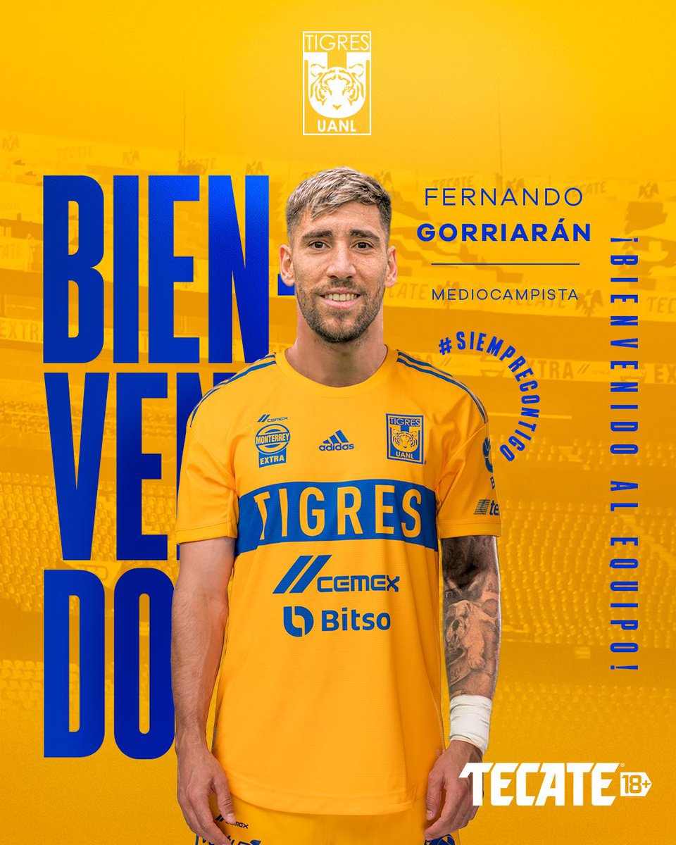 Fernando Gorriarán cambia de club en México. Luego de buenas temporadas en Santos pasa a Tigres 🐯