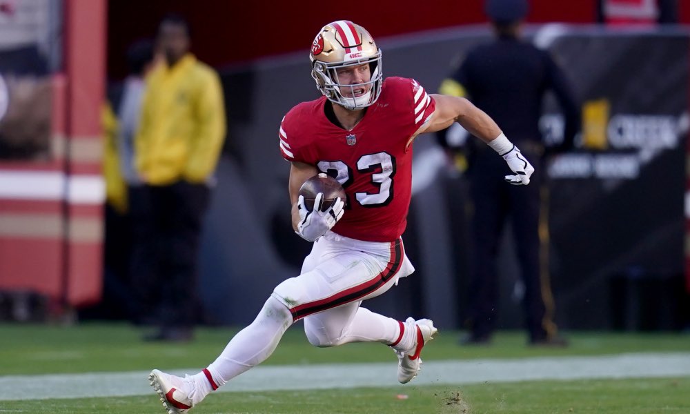 playmakerbet's tweet photo. Who has more receiving yards tonight on Thursday Night Football: 

🔁RT for DK Metcalf 
❤️Like for Christian Mccaffery 

@nohouseadv https://t.co/GncDijY8Op