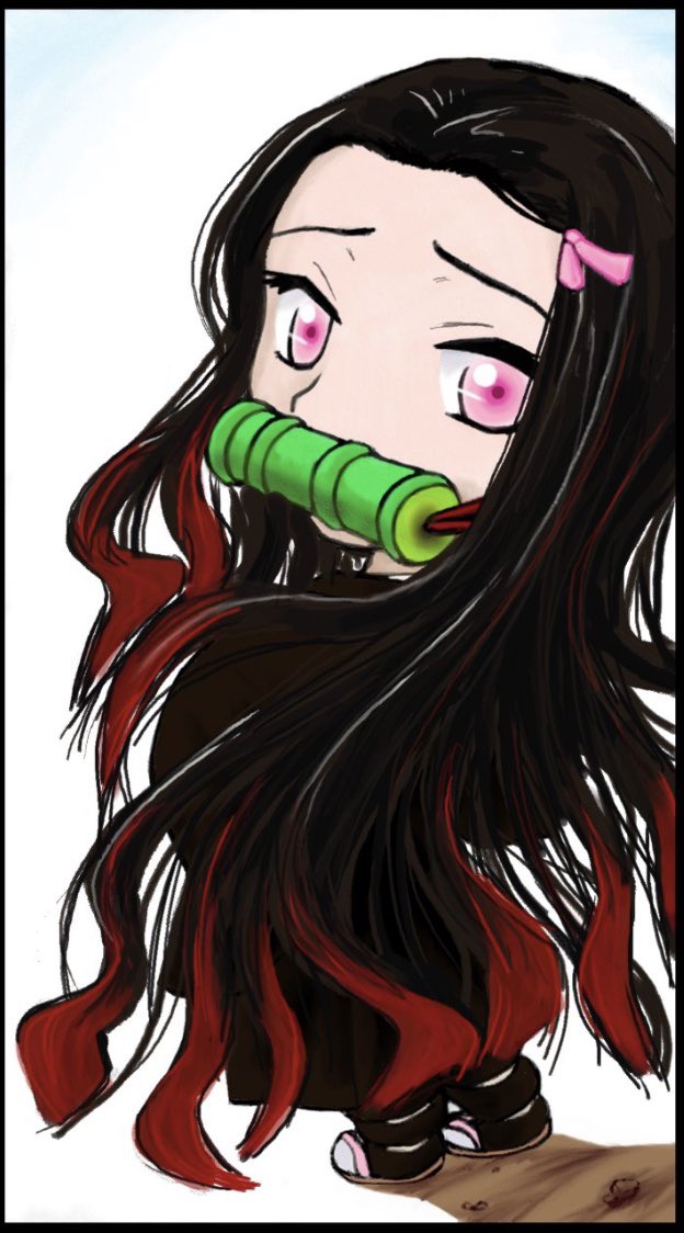 Maen(マエン)さんがTwitterに投稿した竈門禰豆子(鬼滅の刃)のイラスト。
