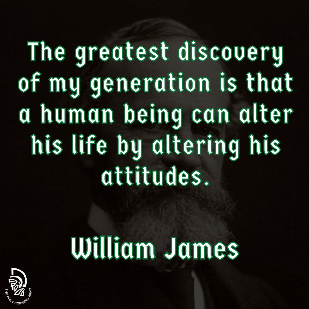 PhilosophyArmy's tweet photo. Your attitudes will define your outcomes.

#PhilosophersArmy #Philosophy #Quote #WilliamJames #Wisdom #Attitdue #PostiveMentality #Inspiration https://t.co/5jtA7BOMsH