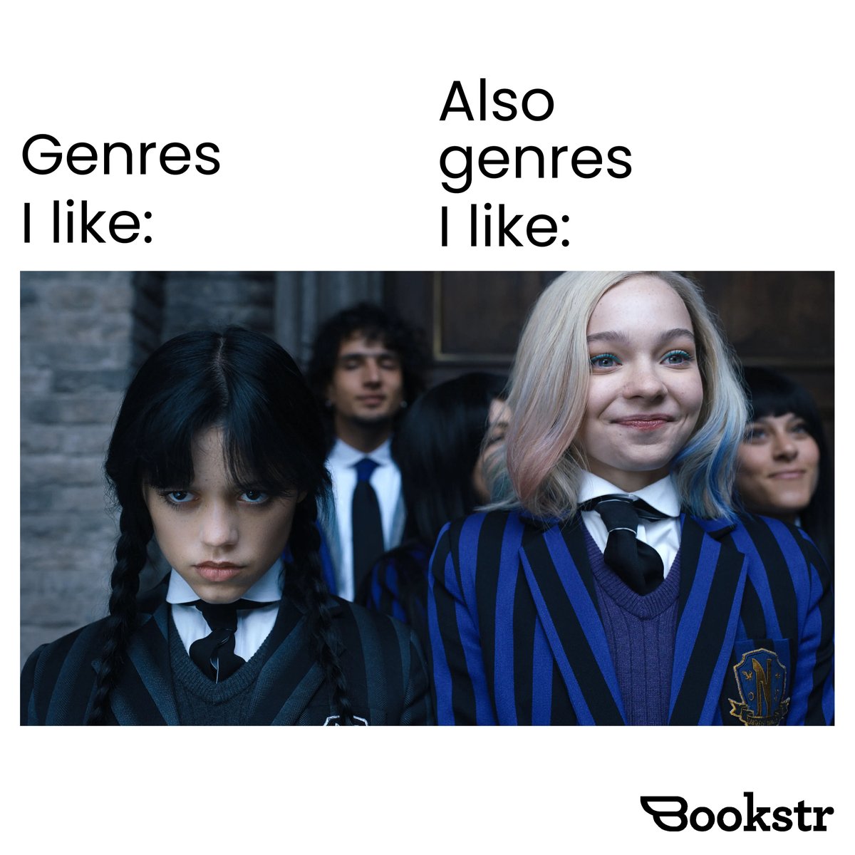 Gotta have both our #Wednesday and Enid fix 😗 
[Graphic by Griffyn Tijamo]