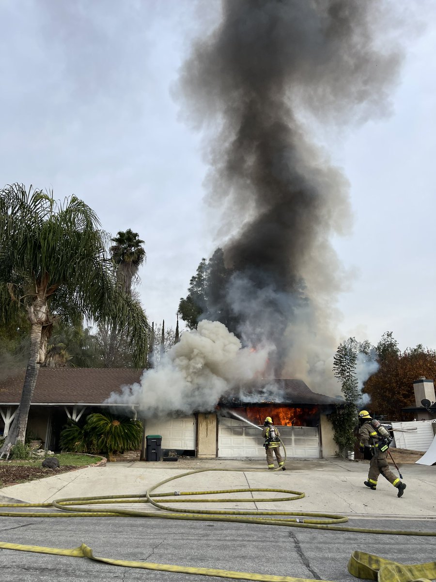 Chino Valley Fire is on scene of a residential structure fire on the 14500 block of Violet Street in Chino Hills.