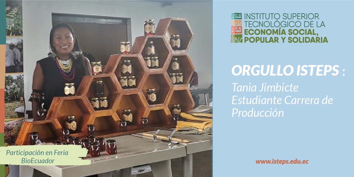 ISTEPS_ec's tweet photo. #OrgulloISTEPS
Tania Jimbicte, estudiante de Cadenas de Producción, participa como invitada en la Feria #BioEcuador, organizada por @Ambiente_Ec que se desarrolla el viernes 16 y sábado 17 de diciembre en el @CCIQuito. Presenta su #emprendimiento de miel de abejas meliponas. https://t.co/ti0jd7pKbm