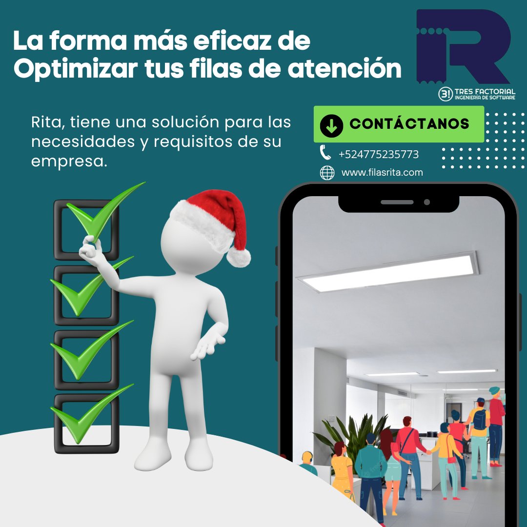 tresfactorial's tweet photo. En estas fechas #navideñas optimiza de forma eficaz tus filas de atención.
A través de un #software para la Administración de filas abres paso a un nuevo proceso que traerá buenos frutos a tu negocio, nos referimos a la #automatización. https://t.co/4NjJofvTIa