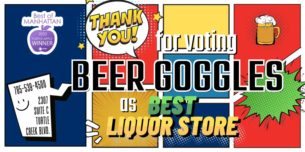 Thank you for voting for Beer Goggles, runner-up for Best Liquor Store in the Be...