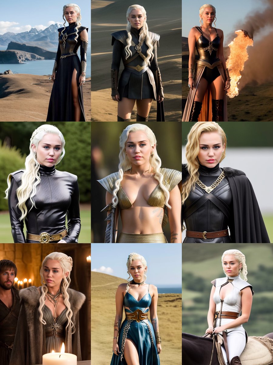 MileyNation's tweet photo. miley cyrus if she was in game of thrones (ai generated) https://t.co/Uf6NgzJiwN