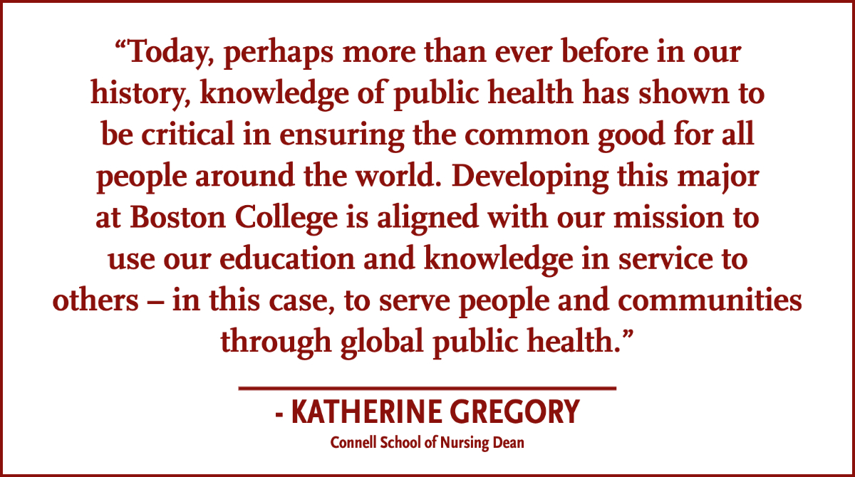 BostonCollege's tweet photo. BC will offer a new major in Global Public Health and the Common Good under the leadership of founding director Biology Professor Philip Landrigan '63, MD, and administered by @BC_CSON in partnership with @BCSchillerInst.

READ MORE: https://t.co/QguvO0bozq https://t.co/jO0bAgZeJq