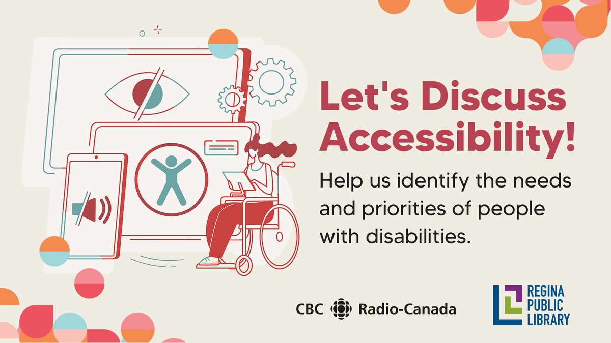 Let’s discuss accessibility! 📢 Come and talk with CBC/Radio-Canada and your public library about the needs and priorities of peoples with disabilities. Click here to register for a session near you 👇 cbc.radio-canada.ca/accessibility-…