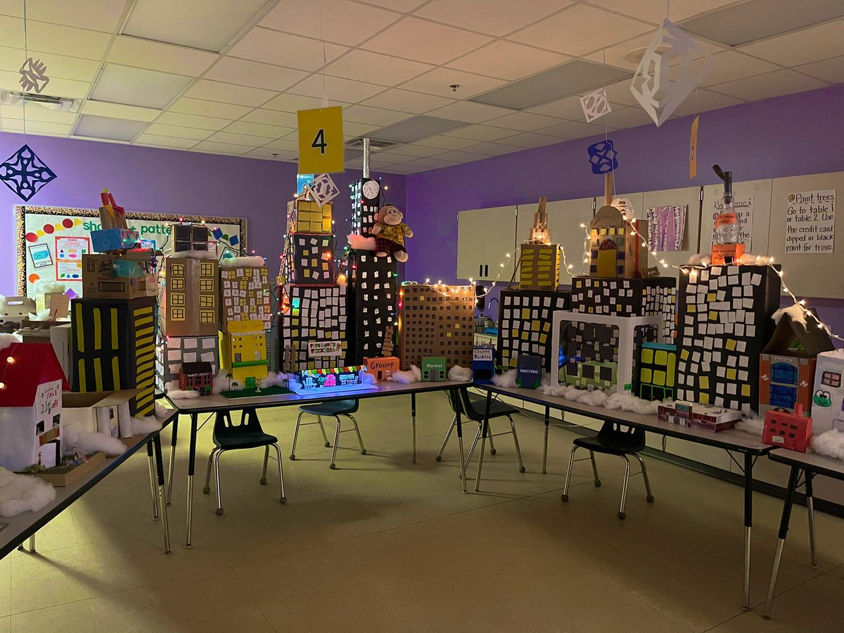 JWESfamily's tweet photo. ✨Hurricane Spotlight✨
This one goes out to Mrs. Graeber, Mrs. Neal &amp; our incredible Art Club and Enrichment students! 
We present to you: Walker’s Winter Wonderland Cardboard City 🏢🏬🏙️ https://t.co/AViVRPvsvT