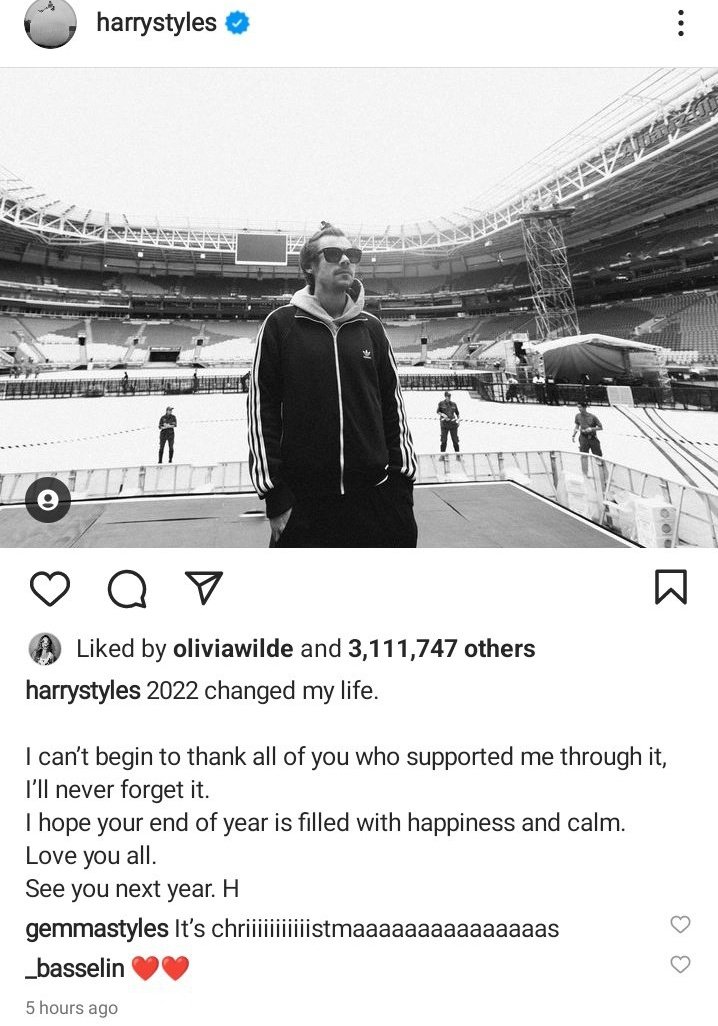 Olivia Wilde curtiu o último post de Harry Styles no Instagram