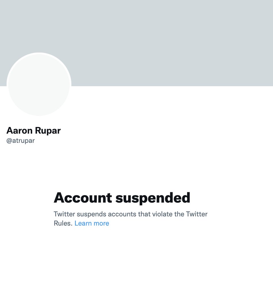 WTF?! This is absolutely insane. Aaron Rupar has been suspended from Twitter.