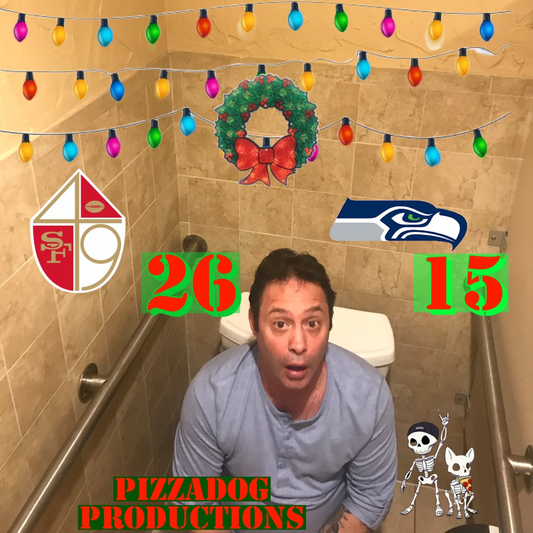 PizzaDogProd's tweet photo. ‘‘Twas the night before the division and who should win, Joey love has picked the 49ers to win like a kick in a shin” Lets get it ladies and gentlemen JPT is back with a vengeance. #49ersfaithful #PodcastAndChill #NFL #wehatetheseahawks https://t.co/has8Q5aB1q