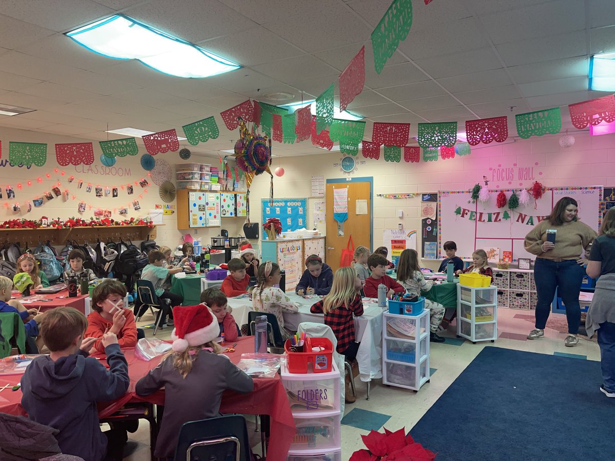 Today was 3rd grade’s second annual Holidays Around the World Day! 🌎 We learn about different countries and how they celebrate the holidays. Students get to rotate classrooms to experience each country by creating a craft and enjoying a special treat. They were SO happy. ♥️