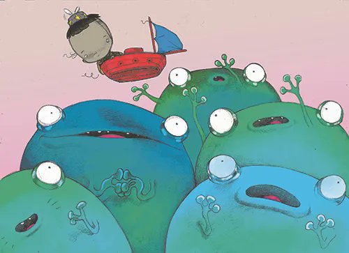 AZ51Gallery's tweet photo. Today Gwendal Blondelle takes us aboard a small red boat, sailing through the air, crossing a strange land where it is possible to meet a sea of ​​beasts, each one more bizarre than the other...Come sail with him and enter the world of this little boy.
#digitalillustration https://t.co/mFNoREvPdb