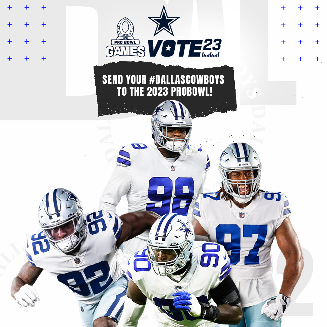 Dallas Cowboys (@dallascowboys) on Twitter photo Time to get those 'Boys living the trench life to Vegas!
🔁 RETWEET RIGHT NOW to give a #ProBowlVote to <a href="/Dorance_ALegend/">Dorance Armstrong</a>, <a href="/TankLawrence/">DeMarcus Lawrence</a>, <a href="/QBohanna/">Quinton Bohanna</a> and <a href="/Osagoeshard/">GLOSA</a>! 🔁 Time to get those 'Boys living the trench life to Vegas!
🔁 RETWEET RIGHT NOW to give a #ProBowlVote to <a href="/Dorance_ALegend/">Dorance Armstrong</a>, <a href="/TankLawrence/">DeMarcus Lawrence</a>, <a href="/QBohanna/">Quinton Bohanna</a> and <a href="/Osagoeshard/">GLOSA</a>! 🔁