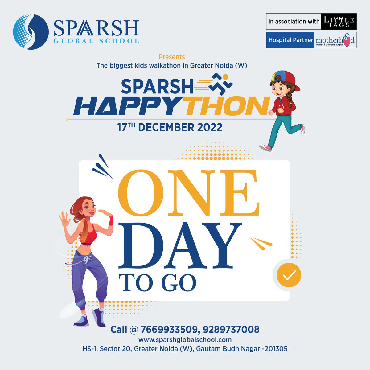 SparshGlobal's tweet photo. One Day to go... Sparsh Happython 'The biggest kids walkathon in Greater Noida (W).
#SchoolinGreaterNoidaWest #Schoolinnoidaextension #CBSESchool #SparshHappython #Happython #SGSHappython
#bestschoolingreaternoida #SGS
https://t.co/Rm4eHoxclg https://t.co/27fYC2obVn