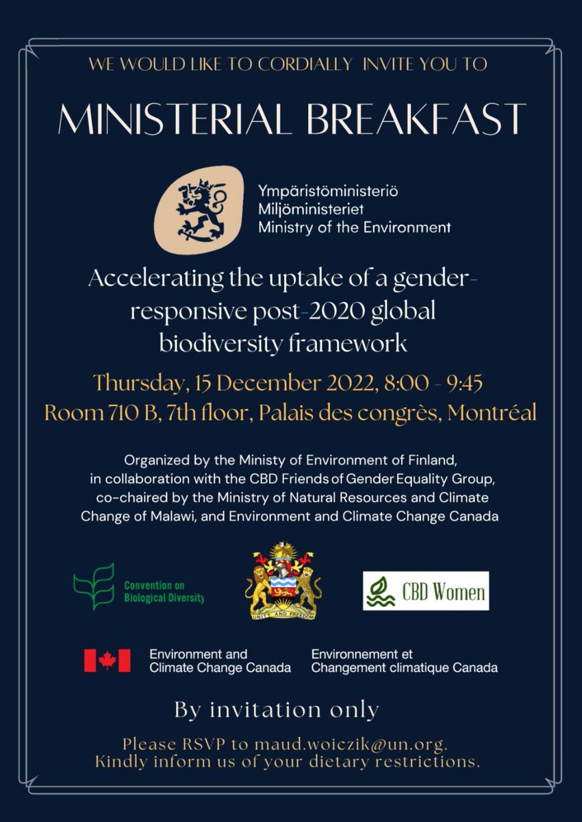 A history in making @UNBiodiversity @CBD_COP15 Ministerial Breakfast #Target22this2022 #CBDPost020 #genderisbiodiversityissue @AminaJMohammed @mremae @RaiMrinalini  @UN_Women @IUCN_Gender @theGEF @UNEP @UNCCD @UNFCCC The time is NOW for Action. A Gender Responsive Post2020 GBF.