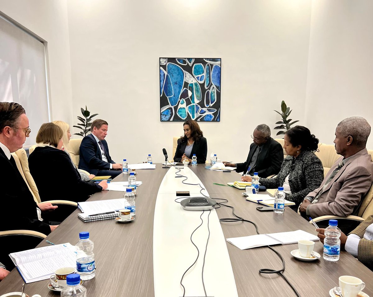This week we were excited to welcome Pasi Hellman to his first visit to 🇪🇹 as Under-Secretary of State of <a href="/Ulkoministerio/">MFA Finland 🇫🇮</a> 🇫🇮 Interesting discussions with <a href="/Bankole_Adeoye/">Amb. Bankole Adeoye</a>, <a href="/CNSozi/">Catherine Sozi</a>, <a href="/ECA_OFFICIAL/">ECA</a>, State Ministers of <a href="/MoF_Ethiopia/">Ministry of Finance - Ethiopia</a> and <a href="/moweethiopia/">وزارة المياه والطاقة - إثيوبيا</a> as well as <a href="/WorldBank/">WorldBank</a> and CSOs.