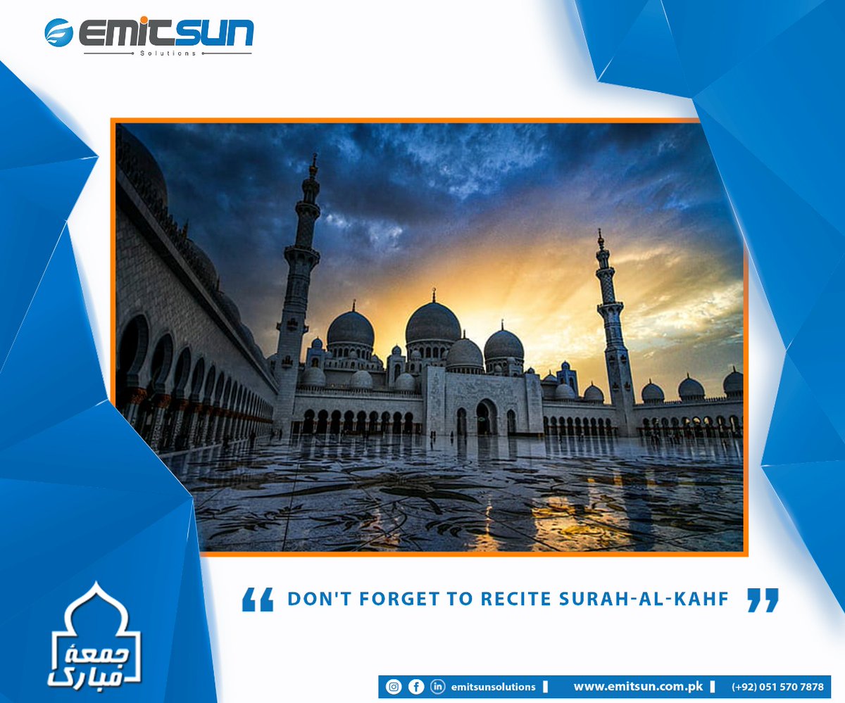 Don't forget to recite Surah-Al-Kahf 
Jumma Mubarak 

#JummaMubarak #EmitsunSolutions #HVAC  #HVACmaintenance #HVACservice #HVAClife #HVACcontractor #HVACsupplier
