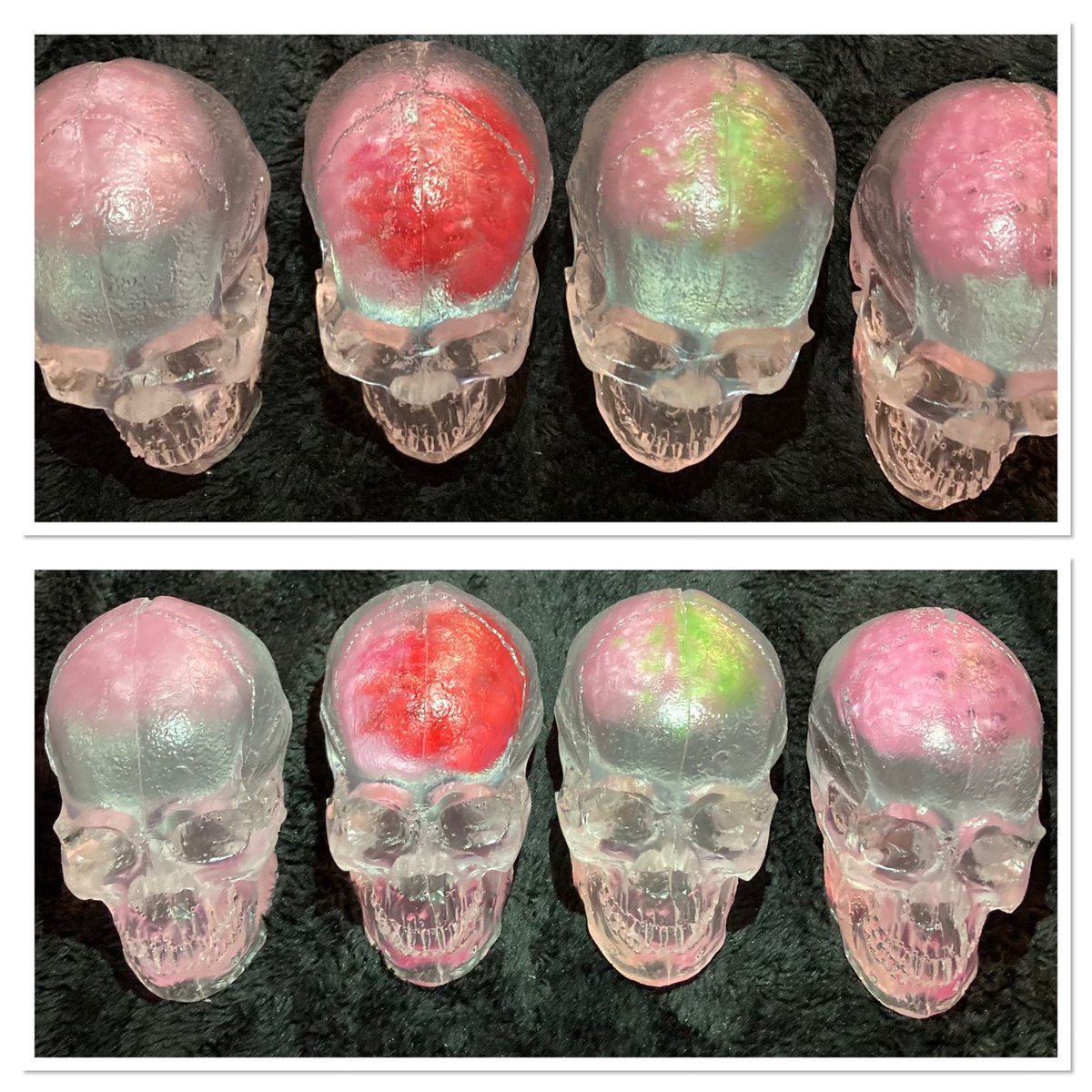 So happy <a href="/ThomasDameron4/">Thomas Dameron</a> and I won the Front Range Neuroscience Group conference art competition! We made these epoxy cast skulls to raise awareness about the traumatic brain injury disease process, in this case: hematoma, microglial activation, and neuronal cell death