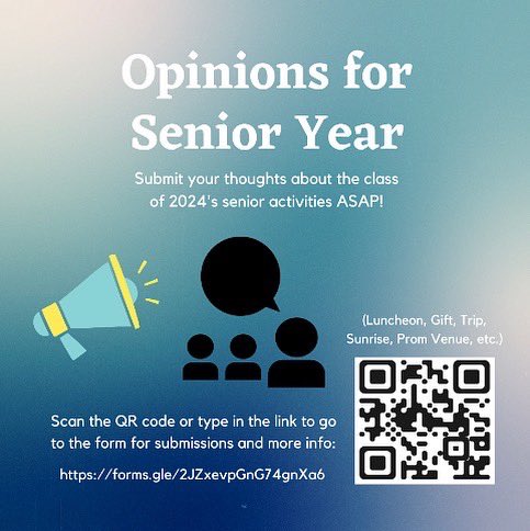 2024_lcstudents's tweet photo. Attention❗️It's time to design what you want to see on our Senior shirt. Submissions will be open from now until January 13th. Also, vote on your favorite possible Senior Prom Venue and what you want to see for your long-awaited senior year. https://t.co/o4pIciX2T4