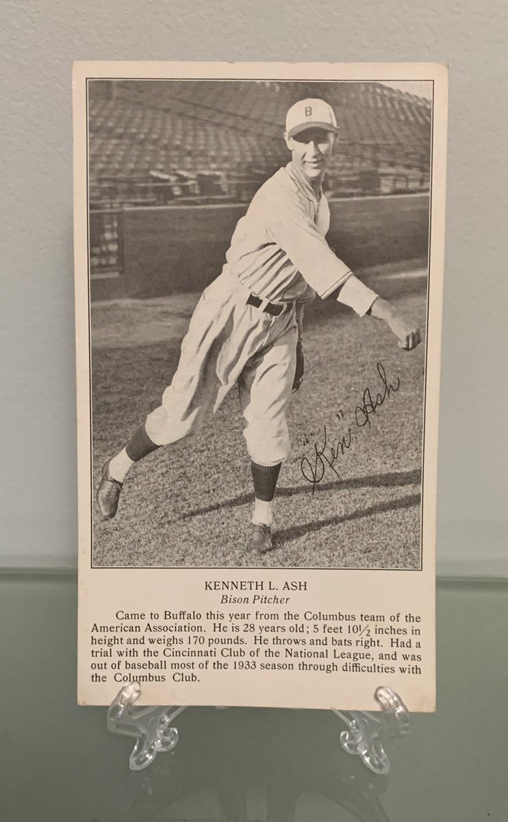 cardsmemro's tweet photo. Found the third out of the 4 cards from the 1934 Buffalo Bisons team set! Just need Harold “Ace” Elliott to complete it. https://t.co/Z98goEbTKq