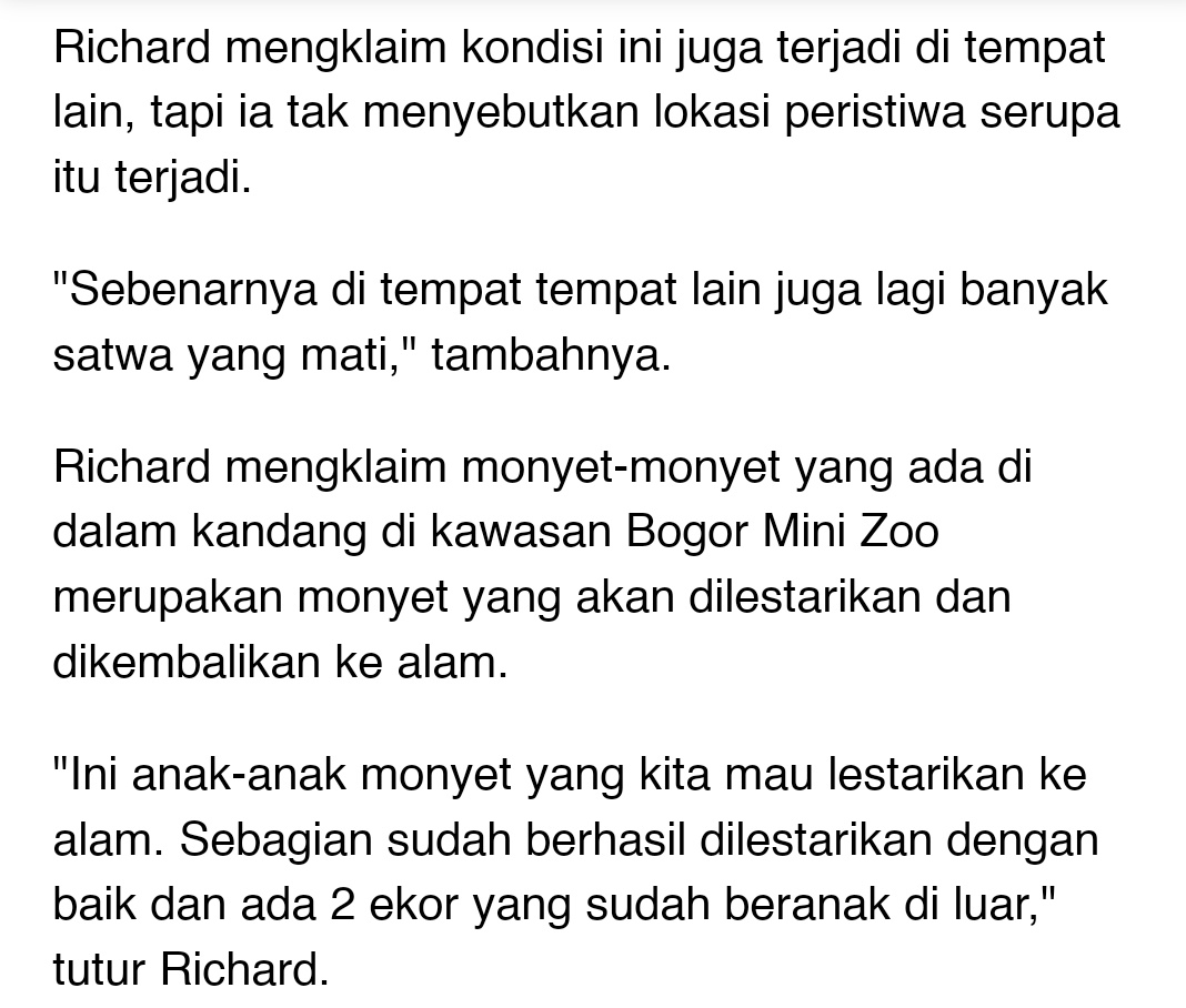 'Sebenarnya cuaca ini sedang ekstrem, banyak hujan dan angin. Banyak satwa yang berada di beberapa lokasi animal park, banyak yang mati,' 😅😅