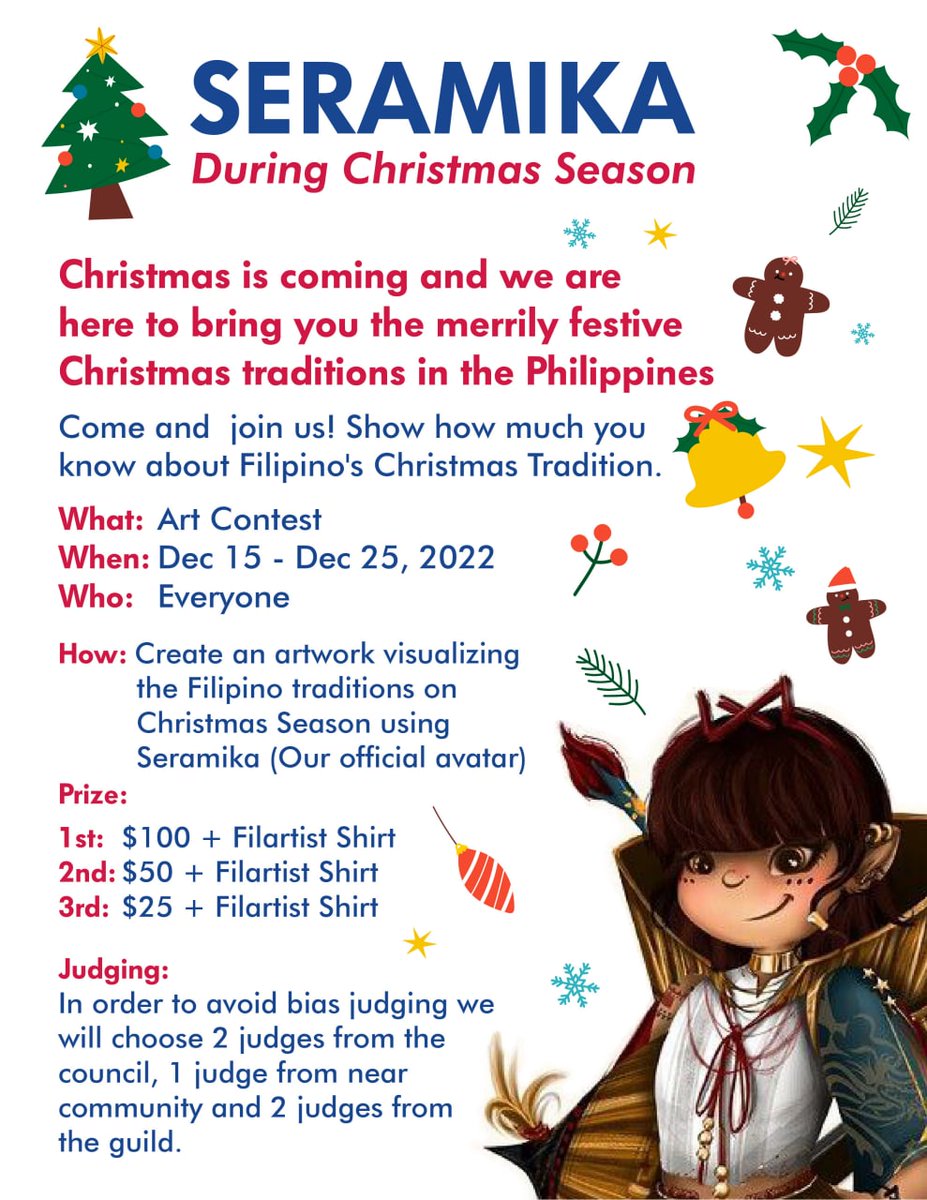 Christmas is coming and we are here to bring you the merrily festive Christmas traditions in the Philippines 🎅🎅

Come and join us! Show how much you know about Filipino Christmas 🎅🎅

Submit your entries here ⬇️⬇️
gov.near.org/t/bounty-seram…