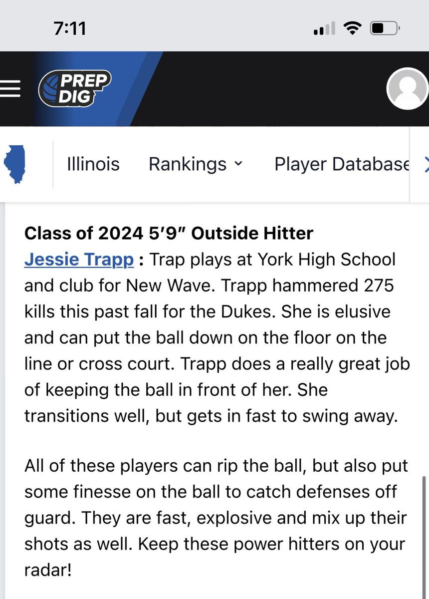 Thank you so much for this kind mention! I’m looking forward to this season and improving at a new club. This will be my first club season as an outside and I can’t wait to get better at the position! <a href="/deidredunbar/">New WAVE Recruiting</a> <a href="/PrepDig/">Prep Dig 🏐</a> <a href="/prepdigil/">Prep Dig Illinois</a> <a href="/illprepvb/">Illprepvb.com</a>