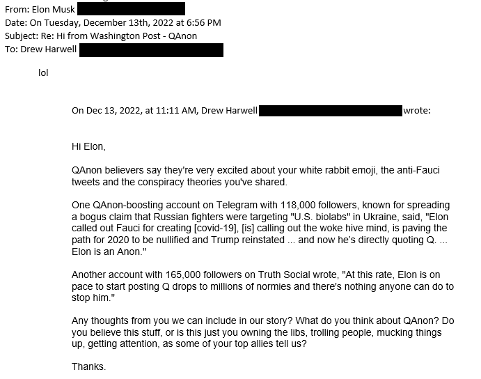 dataeditor's tweet photo. this was the email that @elonmusk sent @drewharwell two days ago https://t.co/tqqYnxLOQa