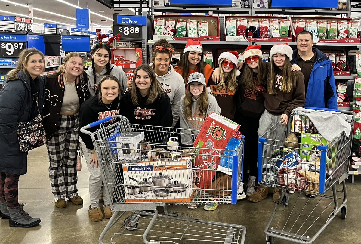 Bucksoftball's tweet photo. The girls had a great time shopping for the children w funds donated by the Softball Boosters &amp; some of our amazing softball families. Some of the players also had the opportunity to hand out the gifts to the families at the Crisis Center. https://t.co/gfkSs2VMeG