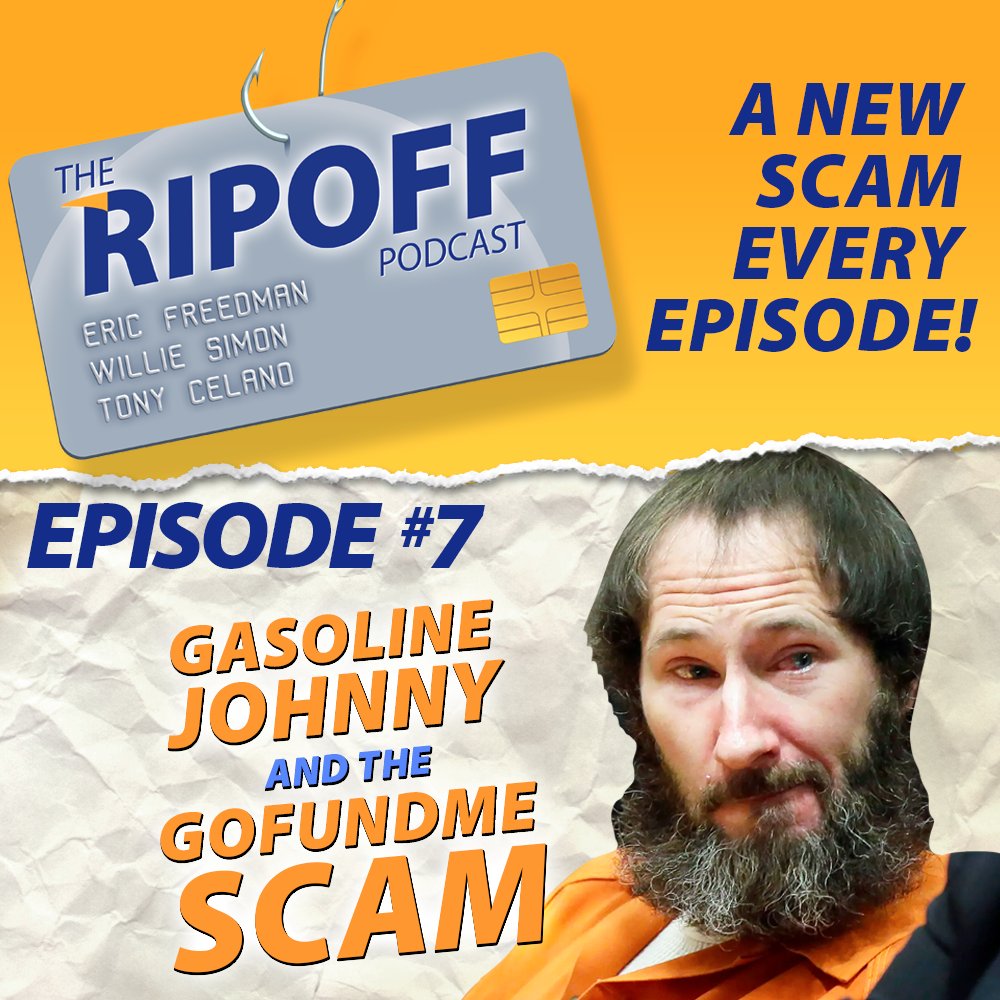 New episode of The Ripoff Podcast! In this one, we discuss the legend of Gasoline Johnny and the mystic service of GoFundMe. Link in bio! #podcast #informative #educational #comedy #comedypodcast #GoFundMe #scams #theripoffpod.  .